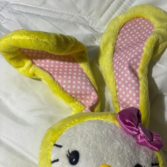 NWT Hello Kitty Bunny Yellow Pink Sanrio Stuffed Animal Plush - Picture 3 of 3